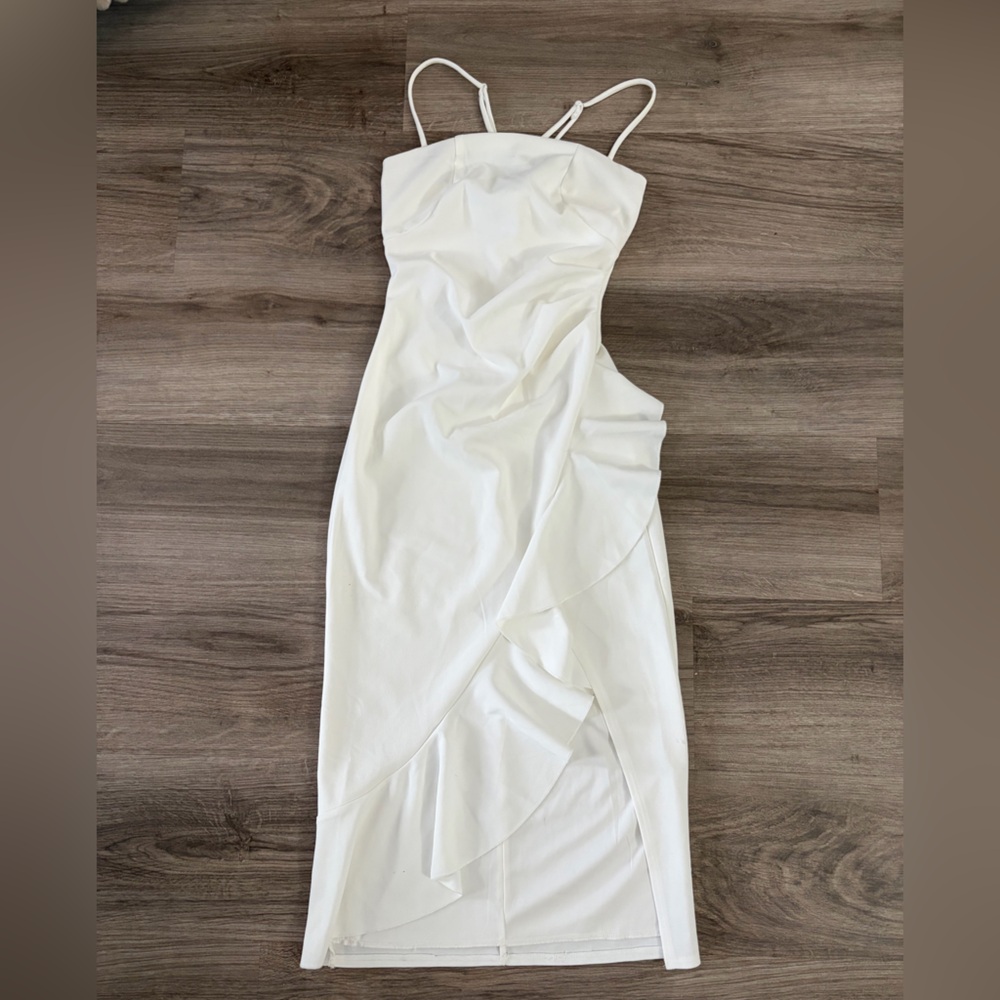 Elegant White Spaghetti Strap Dress